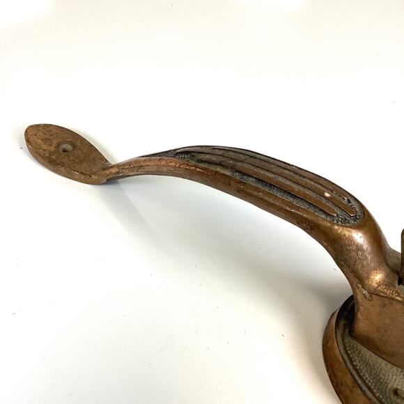 Art Deco Vtg Brass Door Handle Pull w/Thumb Latch Architectural Salvage 14” - Picture 6 of 8